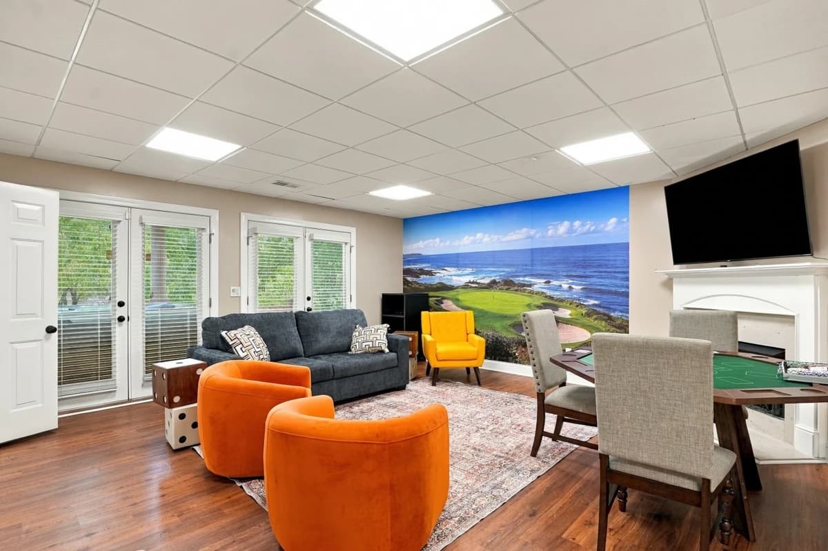Basement Lounge and Poker Table at Fairways Abound