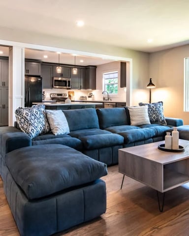 Living room of the seven-bedroom Glen Iris house in Birmingham