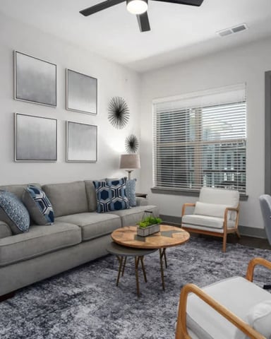 Living room of a two-bedroom Grandview apartment