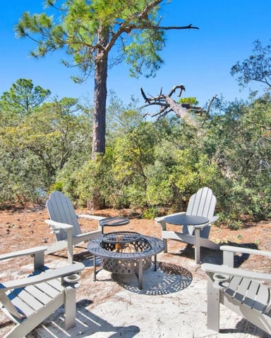 Fire pit at the Fort Morgan beach house