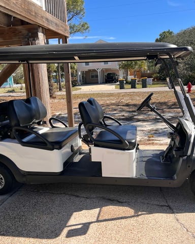 Golf cart available to rent at the Fort Morgan beach house